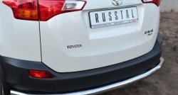 14 999 р. Одинарная защита заднего бампера из трубы диаметром 63 мм SLITKOFF  Toyota RAV4  XA40 (2012-2015) 5 дв. дорестайлинг  с доставкой в г. Пермь. Увеличить фотографию 3