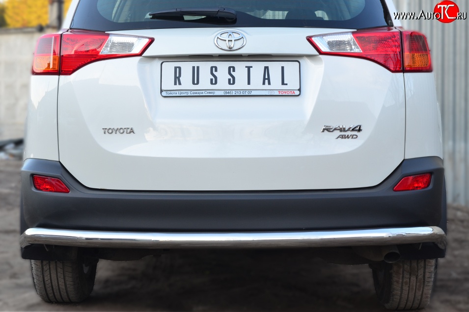 14 999 р. Одинарная защита заднего бампера из трубы диаметром 63 мм SLITKOFF  Toyota RAV4  XA40 (2012-2015) 5 дв. дорестайлинг  с доставкой в г. Пермь