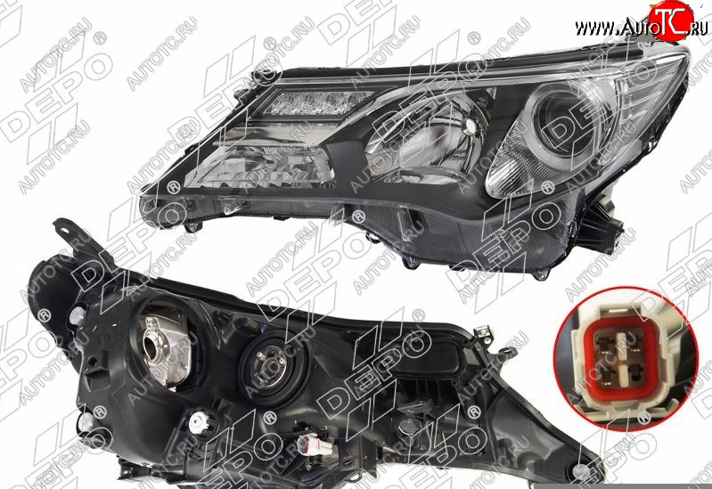 25 749 р. Левая фара (ксенон, LED, с электрокорректором, Евросвет) DEPO Toyota RAV4 XA40 5 дв. дорестайлинг (2012-2015)  с доставкой в г. Пермь
