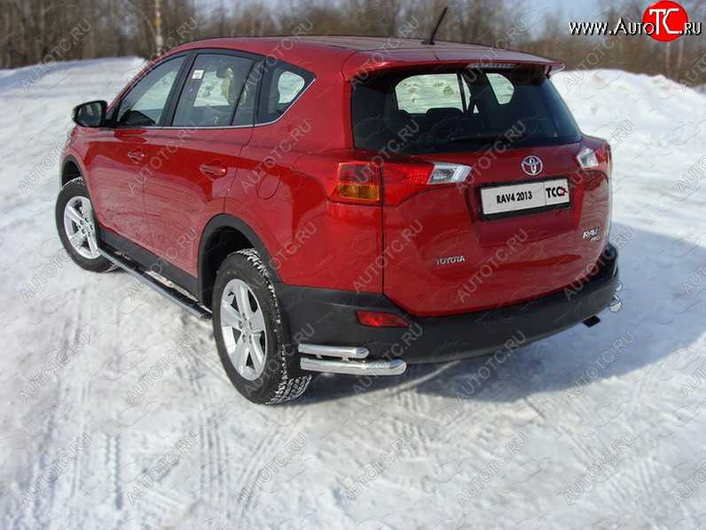21 999 р. Защита заднего бампера (уголки двойные) ТСС 60,3/42,4 мм  Toyota RAV4  XA40 (2012-2015) 5 дв. дорестайлинг  с доставкой в г. Пермь