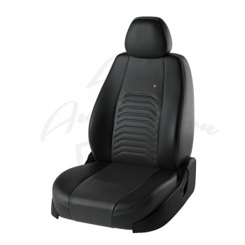 Чехлы для сидений Lord Autofashion Денвер (экокожа) Toyota RAV4 XA40 5 дв. рестайлинг (2015-2019) (Чёрный, вставка чёрная)