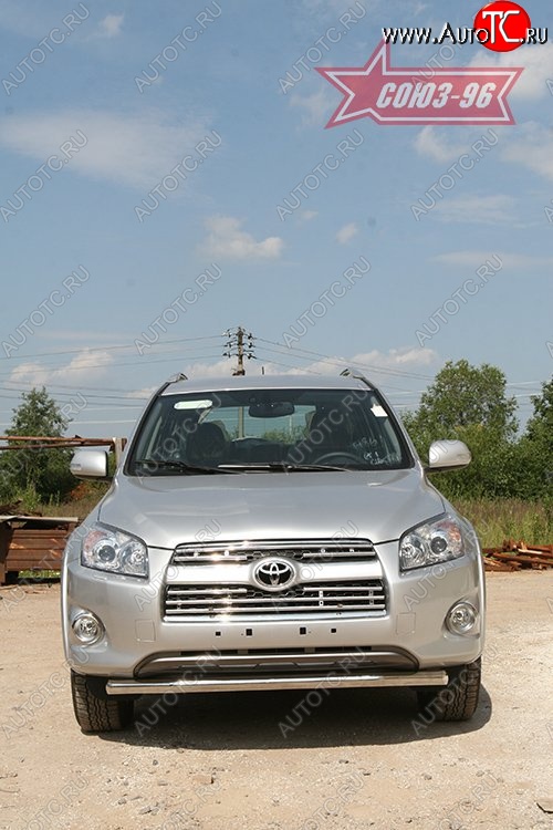 11 114 р. Защита переднего бампера одинарная длинная база Souz-96 (d60) Toyota RAV4 XA30 5 дв. удлиненный 1-ый рестайлинг (2009-2010)  с доставкой в г. Пермь