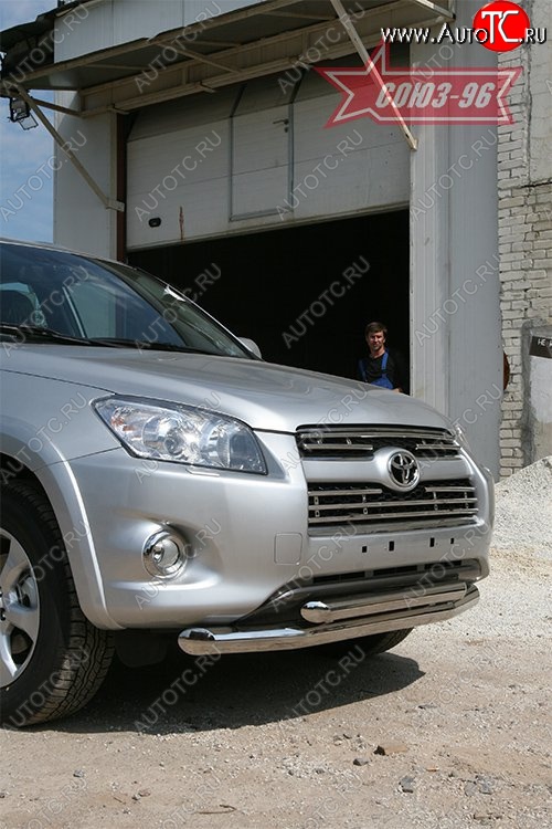 3 194 р. Защита переднего бампера двойная Souz-96 (d76/60) Toyota RAV4 XA30 5 дв. удлиненный 1-ый рестайлинг (2009-2010)  с доставкой в г. Пермь