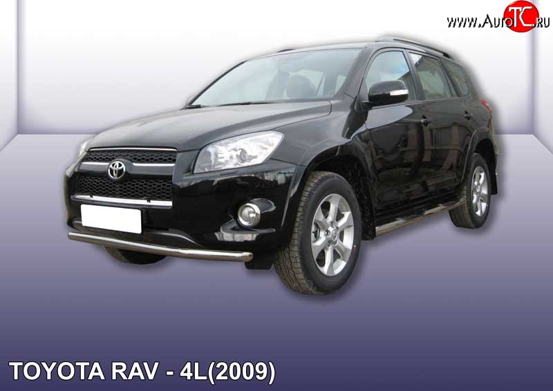 10 599 р. Одинарная защита переднего бампера из трубы диаметром 57 мм Slitkoff Toyota RAV4 XA30 5 дв. удлиненный 1-ый рестайлинг (2009-2010) (Цвет: нержавеющая полированная сталь)  с доставкой в г. Пермь