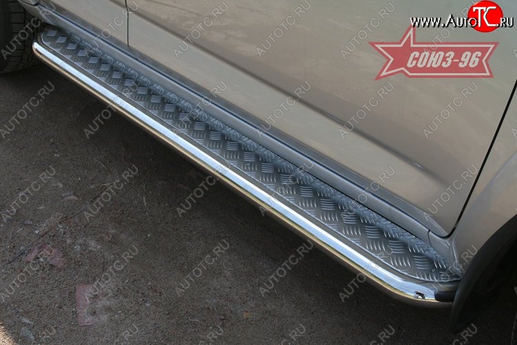 15 524 р. Защита порогов с листом Souz-96 (d60). Toyota RAV4 XA30 5 дв. удлиненный 1-ый рестайлинг (2009-2010)  с доставкой в г. Пермь