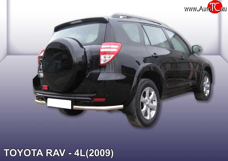 8 499 р. Защита заднего бампера Slitkoff (Ø 57 мм, уголки)  Toyota RAV4  XA30 (2009-2010) 5 дв. удлиненный 1-ый рестайлинг (Нержавеющая сталь)  с доставкой в г. Пермь