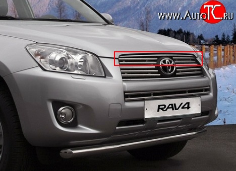 7 799 р. Декоративные вставки решетки радиатора Novline (верхние, двойные) Toyota RAV4 XA30 5 дв. 2-ой рестайлинг (2010-2013)  с доставкой в г. Пермь