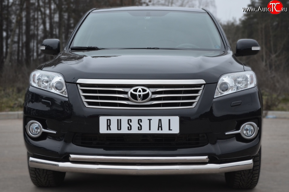 17 699 р. Защита переднего бампера (2 трубыØ63 мм, нержавейка) SLITKOFF  Toyota RAV4  XA30 (2010-2013) 5 дв. 2-ой рестайлинг  с доставкой в г. Пермь
