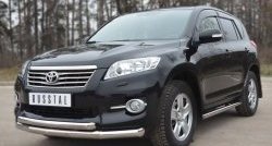 21 449 р. Защита переднего бампера (2 трубыØ76 и 63 мм, нержавейка) SLITKOFF  Toyota RAV4  XA30 (2010-2013) 5 дв. 2-ой рестайлинг  с доставкой в г. Пермь. Увеличить фотографию 4