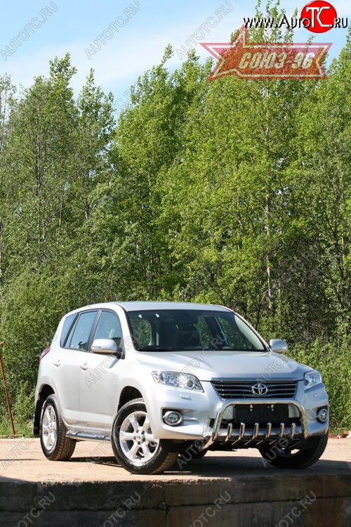 17 279 р. Защита переднего бампера Souz-96 (d60) Toyota RAV4 XA30 5 дв. удлиненный 2-ой рестайлинг (2010-2013)  с доставкой в г. Пермь