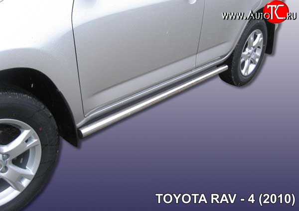 17 999 р. Защита порогов из круглой трубы диаметром 57 мм Slitkoff  Toyota RAV4  XA30 (2010-2013) 5 дв. 2-ой рестайлинг (Цвет: нержавеющая полированная сталь)  с доставкой в г. Пермь