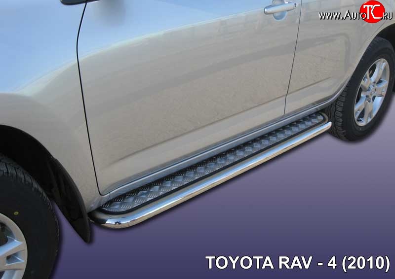 15 499 р. Широкая защита порогов с трубой диаметром 57 мм Slitkoff  Toyota RAV4  XA30 (2010-2013) 5 дв. 2-ой рестайлинг (Нержавеющая полированная сталь)  с доставкой в г. Пермь