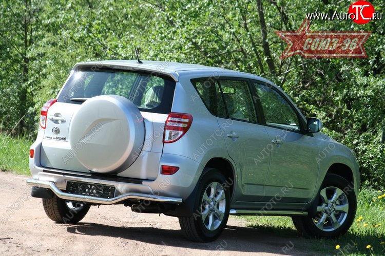 1 043 р. Фигурная защита заднего бампера диаметром 60 мм на стандарт Souz-96 Toyota RAV4 XA30 5 дв. 2-ой рестайлинг (2010-2013)  с доставкой в г. Пермь