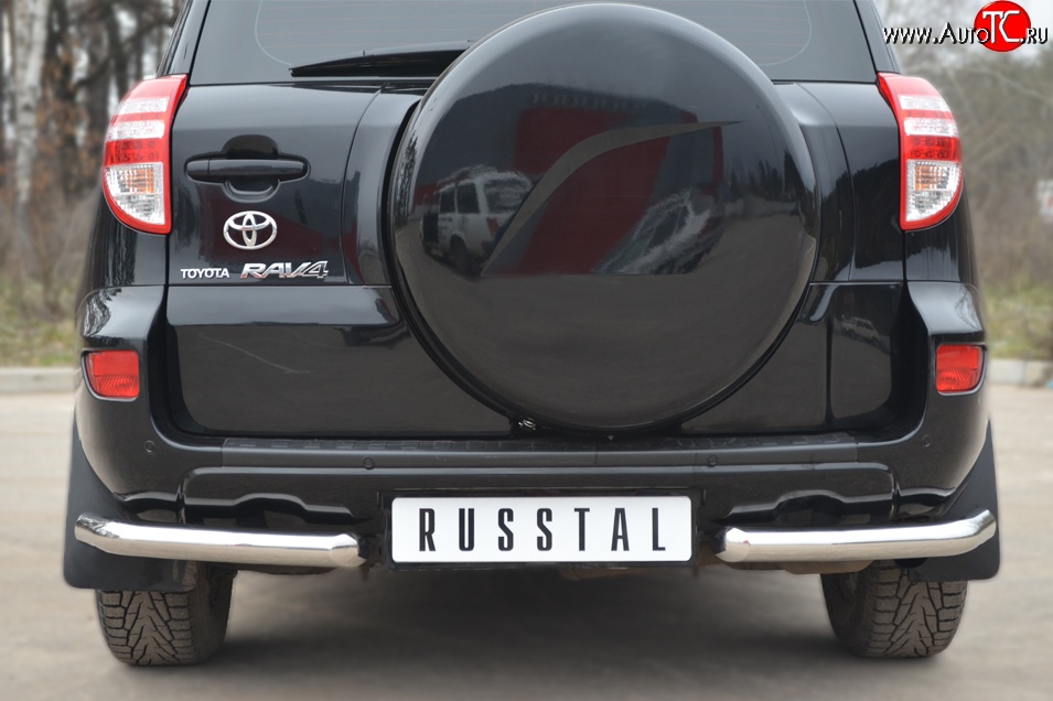 13 949 р. Защита заднего бампера (Ø63 мм, нержавейка) SLITKOFF Toyota RAV4 XA30 5 дв. 2-ой рестайлинг (2010-2013)  с доставкой в г. Пермь