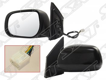 Боковое левое зеркало заднего вида (регулировка складное/обогрев) SAT Toyota RAV4 ( XA305,  XA30) (2005-2013) 5 дв. дорестайлинг, 5 дв. 1-ый рестайлинг, 5 дв. 2-ой рестайлинг