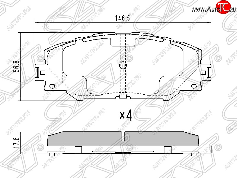 1 199 р. Колодки тормозные SAT (передние) Toyota RAV4 XA30 5 дв. 2-ой рестайлинг (2010-2013)  с доставкой в г. Пермь