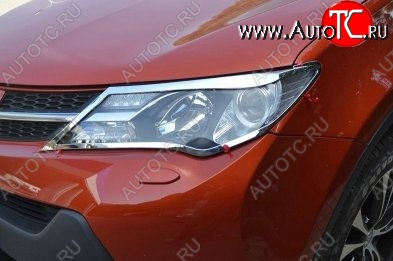 5 349 р. Накладки на фары СТ v2 Toyota RAV4 XA40 5 дв. дорестайлинг (2012-2015) (Неокрашенные)  с доставкой в г. Пермь