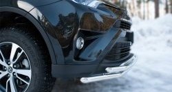 17 549 р. Защита переднего бампера (2 трубыØ42 мм, нержавейка) SLITKOFF Toyota RAV4 XA40 5 дв. рестайлинг (2015-2019)  с доставкой в г. Пермь. Увеличить фотографию 3