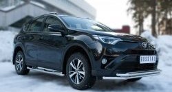 17 549 р. Защита переднего бампера (2 трубыØ42 мм, нержавейка) SLITKOFF Toyota RAV4 XA40 5 дв. рестайлинг (2015-2019)  с доставкой в г. Пермь. Увеличить фотографию 4