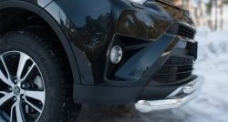 19 549 р. Защита переднего бампера (2 трубыØ63 и 42 мм, нержавейка) SLITKOFF Toyota RAV4 XA40 5 дв. рестайлинг (2015-2019)  с доставкой в г. Пермь. Увеличить фотографию 3
