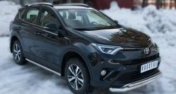 19 549 р. Защита переднего бампера (2 трубыØ63 и 42 мм, нержавейка) SLITKOFF Toyota RAV4 XA40 5 дв. рестайлинг (2015-2019)  с доставкой в г. Пермь. Увеличить фотографию 4