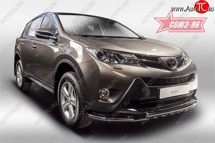 16 649 р. Защита переднего бампера двойная Souz-96 (d42/42) Toyota RAV4 XA40 5 дв. дорестайлинг (2012-2015)  с доставкой в г. Пермь