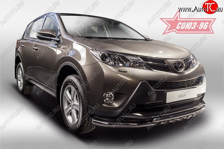 18 359 р. Защита переднего бампера двойная Souz-96 (d60/42) Toyota RAV4 XA40 5 дв. дорестайлинг (2012-2015)  с доставкой в г. Пермь