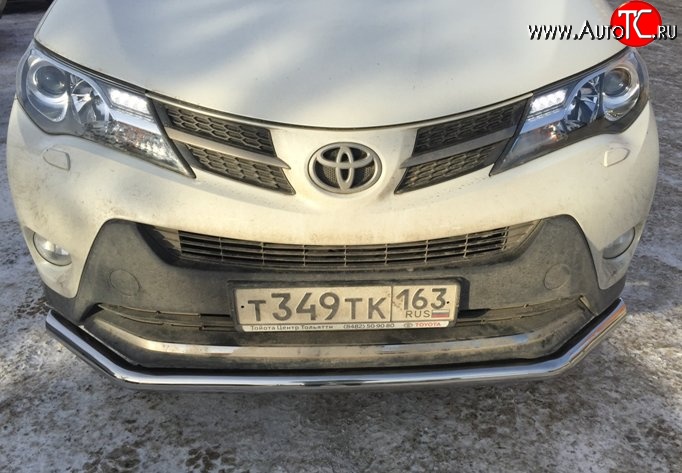 8 799 р. Одинарная защита переднего бампера d63.5 мм Металл Дизайн  Toyota RAV4  XA40 (2012-2015) 5 дв. дорестайлинг (полированная нержавейка)  с доставкой в г. Пермь