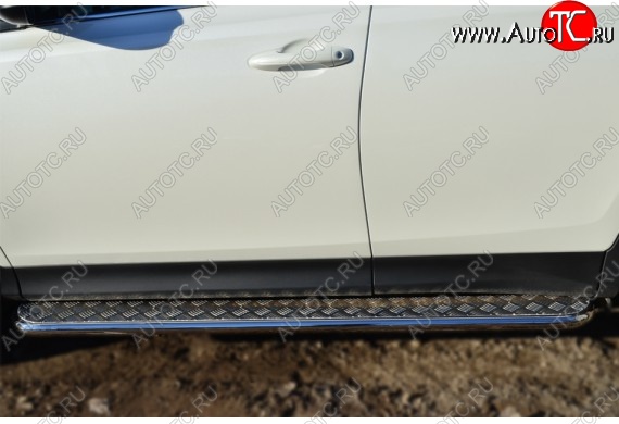 22 949 р. Широкая защита порогов с трубой диаметром 42 мм SLITKOFF v2  Toyota RAV4  XA40 (2012-2015) 5 дв. дорестайлинг  с доставкой в г. Пермь