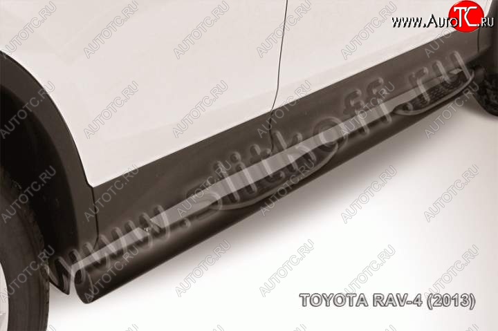 11 249 р. Защита порогов Slitkoff  Toyota RAV4  XA40 (2012-2015) 5 дв. дорестайлинг (Цвет: серебристый)  с доставкой в г. Пермь