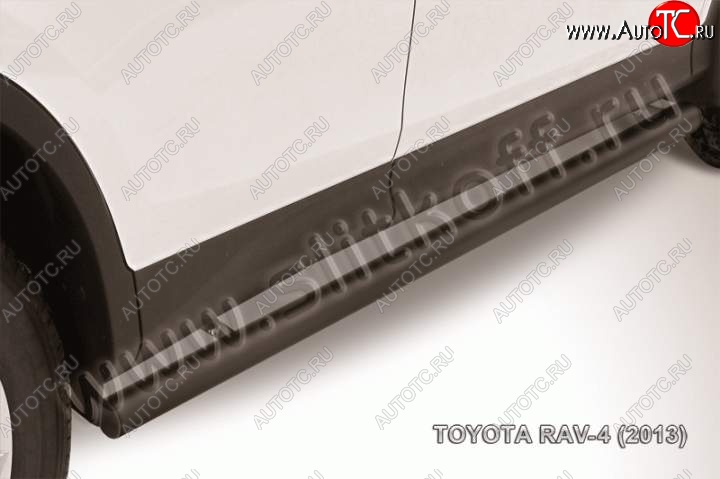 9 649 р. Защита порогов Slitkoff  Toyota RAV4  XA40 (2012-2015) 5 дв. дорестайлинг (Цвет: серебристый)  с доставкой в г. Пермь