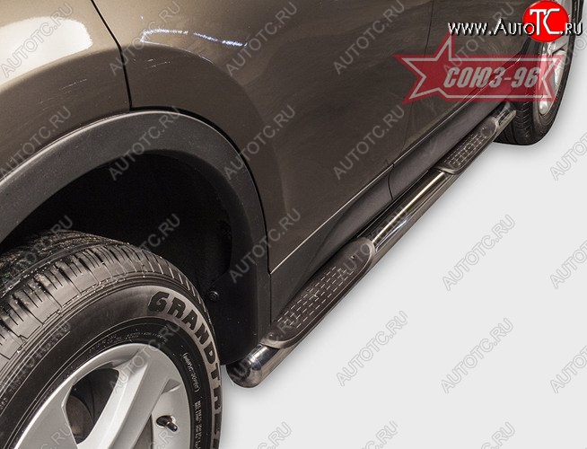 16 289 р. Защита порогов с проступью Souz-96 (d76) Toyota RAV4 XA40 5 дв. дорестайлинг (2012-2015)  с доставкой в г. Пермь