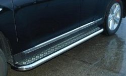 Широкая защита порогов Металл Дизайн Toyota RAV4  XA40 (2012-2015) 5 дв. дорестайлинг