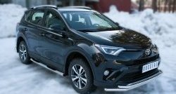 83 999 р. Защита порогов с пластиковыми вставками для ног из круглой трубы диаметром 76 мм (рестайлинг) Russtal Toyota RAV4 XA40 5 дв. дорестайлинг (2012-2015) (Защита порогов с со скосами на торцах (вариант 1))  с доставкой в г. Пермь. Увеличить фотографию 7