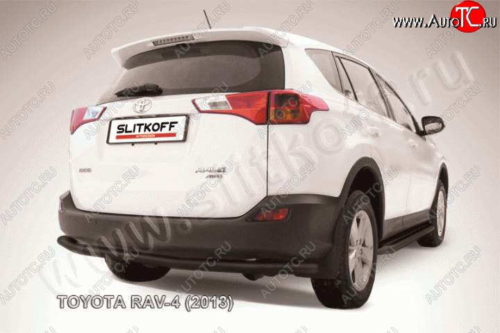 8 199 р. Защита задняя Slitkoff Toyota RAV4 XA40 5 дв. дорестайлинг (2012-2015) (Цвет: серебристый)  с доставкой в г. Пермь