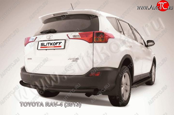 6 399 р. Защита заднего бампера d57 радиусная  Toyota RAV4  XA40 (2012-2015) 5 дв. дорестайлинг (Цвет: серебристый)  с доставкой в г. Пермь