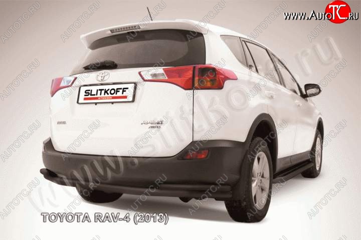 9 999 р. Защита задняя Slitkoff Toyota RAV4 XA40 5 дв. дорестайлинг (2012-2015) (Цвет: серебристый)  с доставкой в г. Пермь