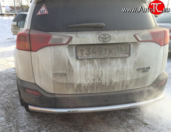 8 799 р. Защита заднего бампера d63.5 мм Металл Дизайн  Toyota RAV4  XA40 (2012-2015) 5 дв. дорестайлинг (полированная нержавейка)  с доставкой в г. Пермь