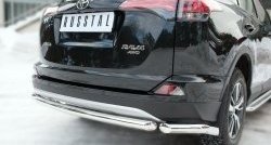 14 999 р. Защита заднего бампера (Ø63 мм уголки, нержавейка) SLITKOFF  Toyota RAV4  XA40 (2015-2019) 5 дв. рестайлинг  с доставкой в г. Пермь. Увеличить фотографию 5