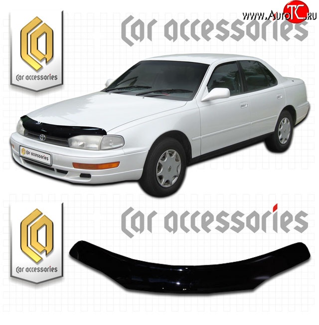 2 199 р. Дефлектор капота CA-Plastic  Toyota Scepter (1992-1996) (Classic черный, Без надписи)  с доставкой в г. Пермь