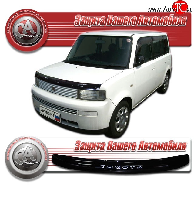 1 899 р. Дефлектор капота CA Plastic  Toyota Scion  XB (2002-2025) (Classic черный, Без надписи)  с доставкой в г. Пермь