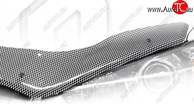 2 299 р. Дефлектор капота CA-Plastiс  Toyota Sienta  XP170 (2015-2025) дорестайинг, 1-ый рестайлинг (Шелкография карбон-серебро)  с доставкой в г. Пермь