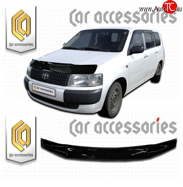 1 999 р. Дефлектор капота CA Plastic  Toyota Succeed (2002-2014) дорестайлинг (Classic черный, Без надписи)  с доставкой в г. Пермь