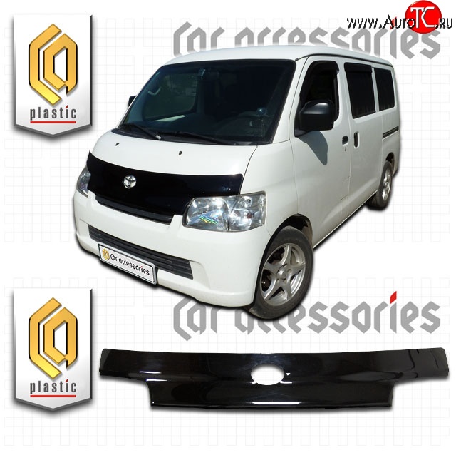 2 199 р. Дефлектор капота CA-Plastic  Toyota Town Ace  s400 (2008-2020) дорестацлинг (Classic черный, Без надписи)  с доставкой в г. Пермь