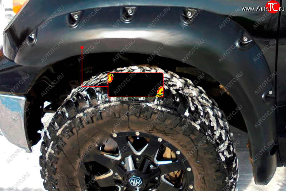 13 499 р. Расширитель арки RA (вылет 80 мм, передний левый)  Toyota Tundra  XK50 (2007-2013) дорестайлинг, 1-ый рестайлинг (Поверхность глянец под покраску, Неокрашенный)  с доставкой в г. Пермь