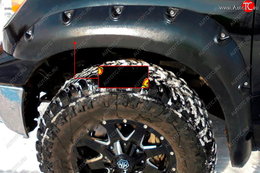 13 499 р. Расширитель арки RA (вылет 80 мм, передний левый)  Toyota Tundra  XK50 (2007-2013) дорестайлинг, 1-ый рестайлинг (Поверхность шагрень)  с доставкой в г. Пермь