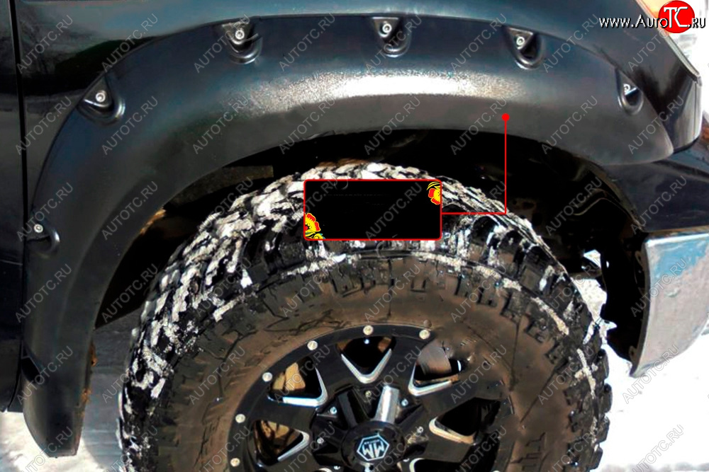 13 499 р. Расширитель арки RA (вылет 80 мм, передний правый)  Toyota Tundra  XK50 (2007-2013) дорестайлинг, 1-ый рестайлинг (Поверхность шагрень)  с доставкой в г. Пермь