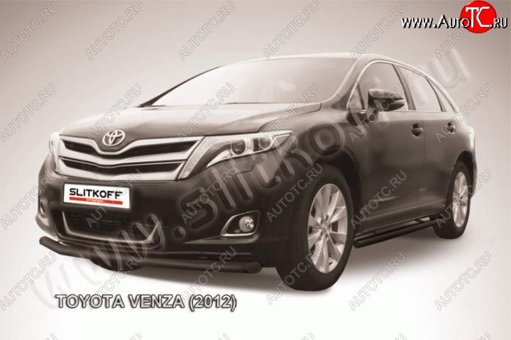 9 099 р. Защита переднего бампер d57 Slitkoff Toyota Venza GV10 рестайлинг (2012-2016) (Цвет: серебристый)  с доставкой в г. Пермь