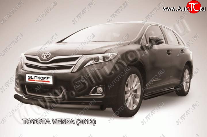 10 299 р. Защита переднего бампер d76 Slitkoff  Toyota Venza  GV10 (2012-2016) рестайлинг (Цвет: серебристый)  с доставкой в г. Пермь