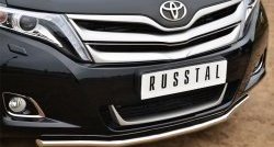 12 999 р. Одинарная защита переднего бампера диаметром 42 мм SLITKOFF  Toyota Venza  GV10 (2012-2016) рестайлинг  с доставкой в г. Пермь. Увеличить фотографию 2